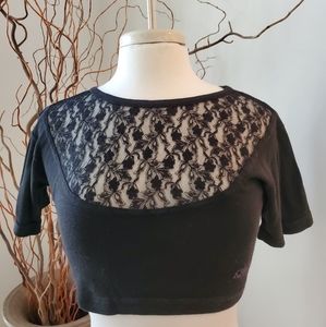 💝 2 For $10 Item💝  EZ Rider Open Lace Crop Tee
